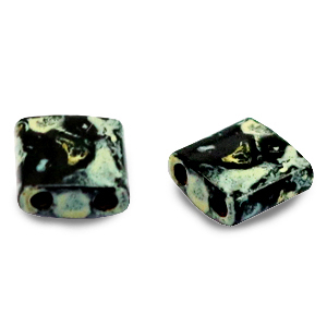 Abalorios Miyuki tila 5x5mm Opaque picasso black TL-4511