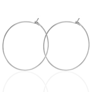 Pendientes Acero Inox 25mm Plateado