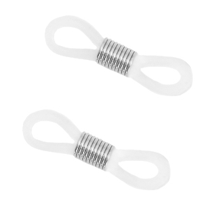 Fornituras acero inox goma para gafas Transparante-Plateado