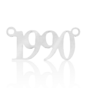 Colgantes/entrepieza de Acero Inox a&ntilde;o 1990 Plateado