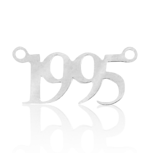 Colgantes/entrepieza de Acero Inox a&ntilde;o 1995 Plateado