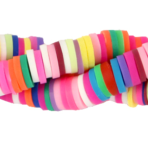 Abalorios Katsuki 4mm Mix marr&oacute;n-rosa arco&iacute;ris