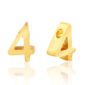 Abalorios Acero Inox n&uacute;mero 4 Dorado