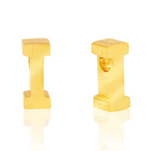 Abalorios Acero Inox letra I Dorado