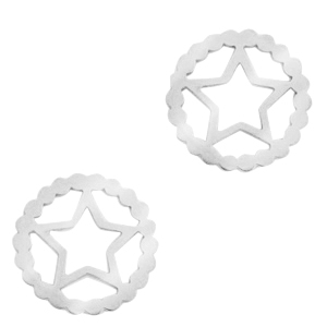 Colgantes/entrepieza Acero Inox estrella Plateado