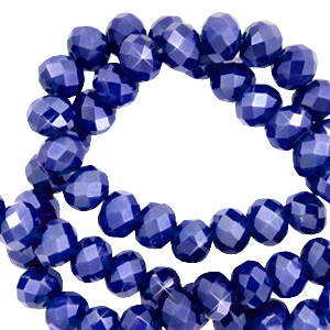 Abalorios faceteados disco 6x4 mm Azul egipcio-revestimiento pearl shine
