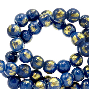 Piedras naturales Calcita 8mm Azul cl&aacute;sico-dorado