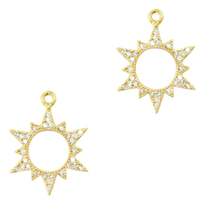 Colgantes zirconia sol Dorado