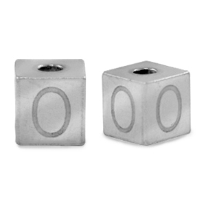 Abalorios Acero Inox letra O Plateado