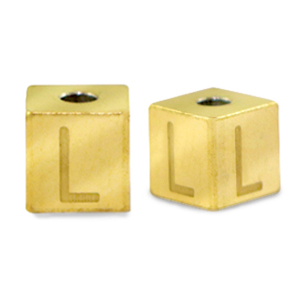 Abalorios Acero Inox letra L Dorado