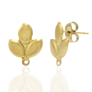 Pendientes Acero Inox &oacute;valo con anilla Dorado