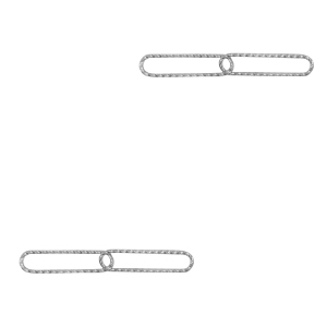 Colgantes/entrepieza acero Inox eslab&oacute;n doble &oacute;valo Plateado