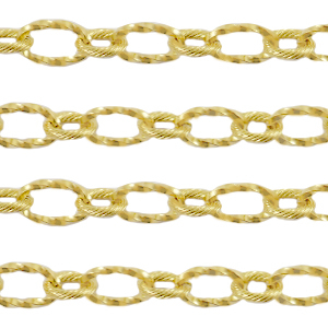 Fornituras Acero Inox cadena jasseron tipo ancla Dorado