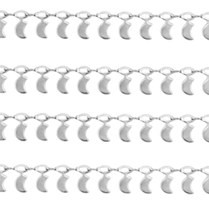 Fornituras Acero Inox cadena jasseron luna Plateado