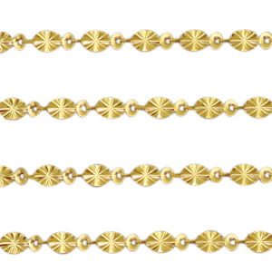 Fornituras Acero Inox cadena jasseron &oacute;valo Dorado