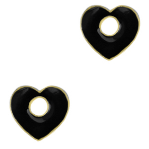 Metal TQ lat&oacute;n colgantes coraz&oacute;n Dorado-negro