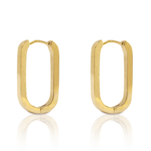 Pendientes Acero Inox ovalado Dorado