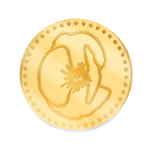 Cabuch&oacute;n Plexx 20mm Flor de nacimiento Agosto-Amapola Dorado