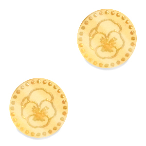 Cabuch&oacute;n Plexx 12mm Flor de nacimiento Febrero-Violeta Dorado