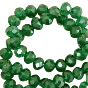 Abalorios faceteados disco 3x2mm Verde fairway-revestimiento pearl shine