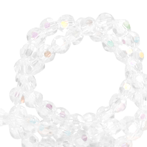 Abalorios faceteados redondos 4mm Cristal-cubierta AB
