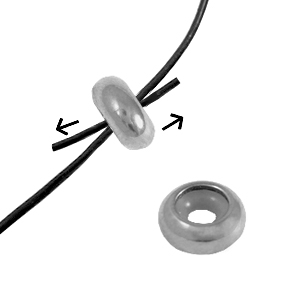 Fornituras Acero Inox abalorios de cierre deslizante 8x4mm Plateado