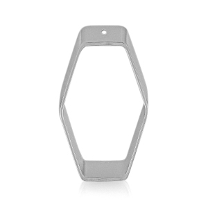 Colgantes met&aacute;licos DQ hex&aacute;gono Plata vieja (sin n&iacute;quel)