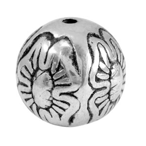 Abalorios aspecto met&aacute;lico flor Plata vieja