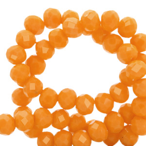 Abalorios faceteados disco 6x4mm Naranja mandarina-revestimiento pearl shine