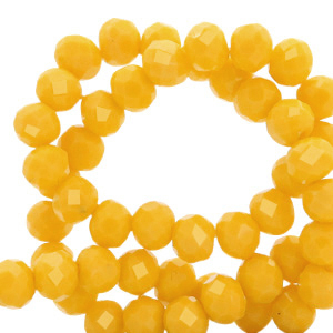 Abalorios faceteados disco 6x4mm Amarillo destello-revestimiento pearl shine