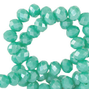 Abalorios faceteados disco 3x2mm Verde erin-revestimiento pearl shine