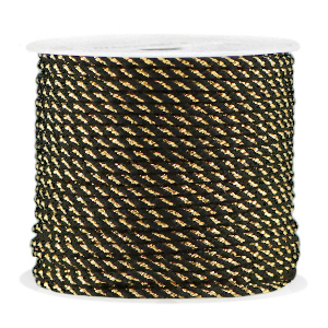 Hilo macram&eacute; espiral 2mm Dorado-negro