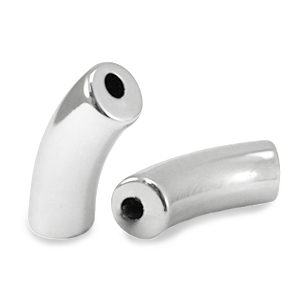 Abalorios acr&iacute;licos tubo Plateado