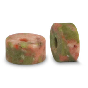 Piedras naturales Cuarzo disco 6x3mm Marr&oacute;n tan