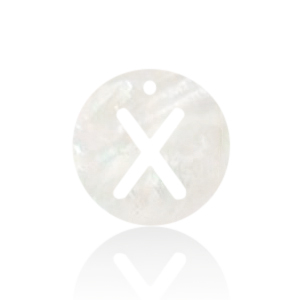 Colgantes conchas especial letra X Blanco (color natural)