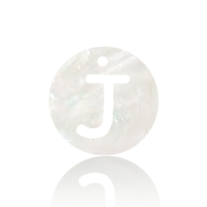 Colgantes conchas especial letra J Blanco (color natural)