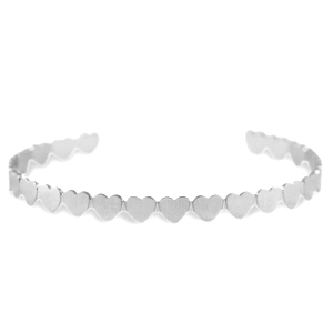 Pulseras Acero inox coraz&oacute;n Plateado