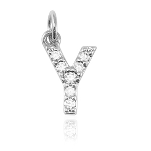 Metal TQ lat&oacute;n colgantes letra Y Plateado