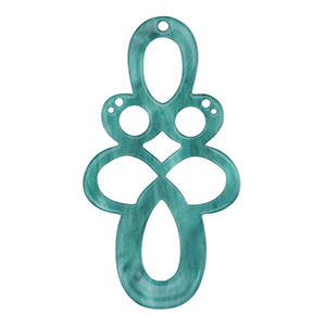 Colgantes de resina barroc Azul p&eacute;troleo