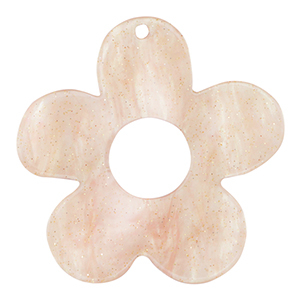 Colgantes de resina flor glitter Rosa hortensia