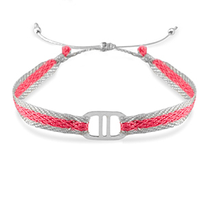 Pulseras Trendy Cinta con entrepieza Acero Inox Rosa oscuro-plateado