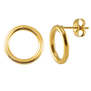 Fornituras Acero Inox pendientes 14mm Dorado