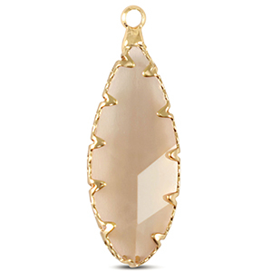 Colgantes de cristal &oacute;valo Diamante negro-dorado