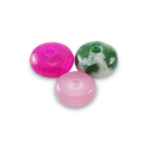 Piedras naturales mix rondeles 4mm Multicolor rosa verde