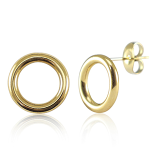 Pendientes Acero Inox 12mm Dorado
