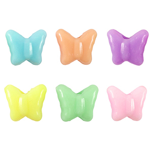 Abalorios con look acr&iacute;lico mariposa Multicolor pastel