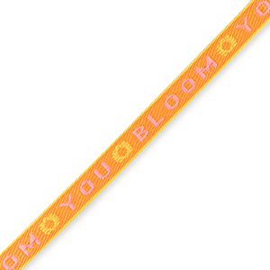 Cinta con texto "you bloom" Naranja-p&uacute;rpura paisley