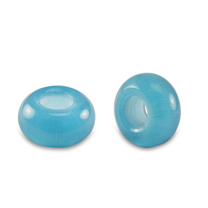 Piedras naturales glas rondeles 14mm Azul agua
