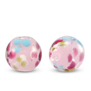 Abalorios de cristal 14mm Transparente-rosa