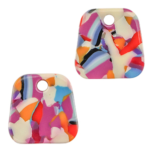 Colgantes de resina trapecio Confeti multicolor